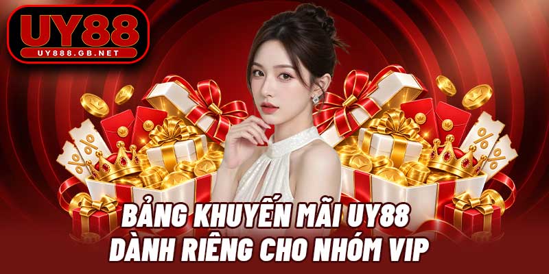 Bảng khuyến mãi UY88 dành riêng cho nhóm VIP